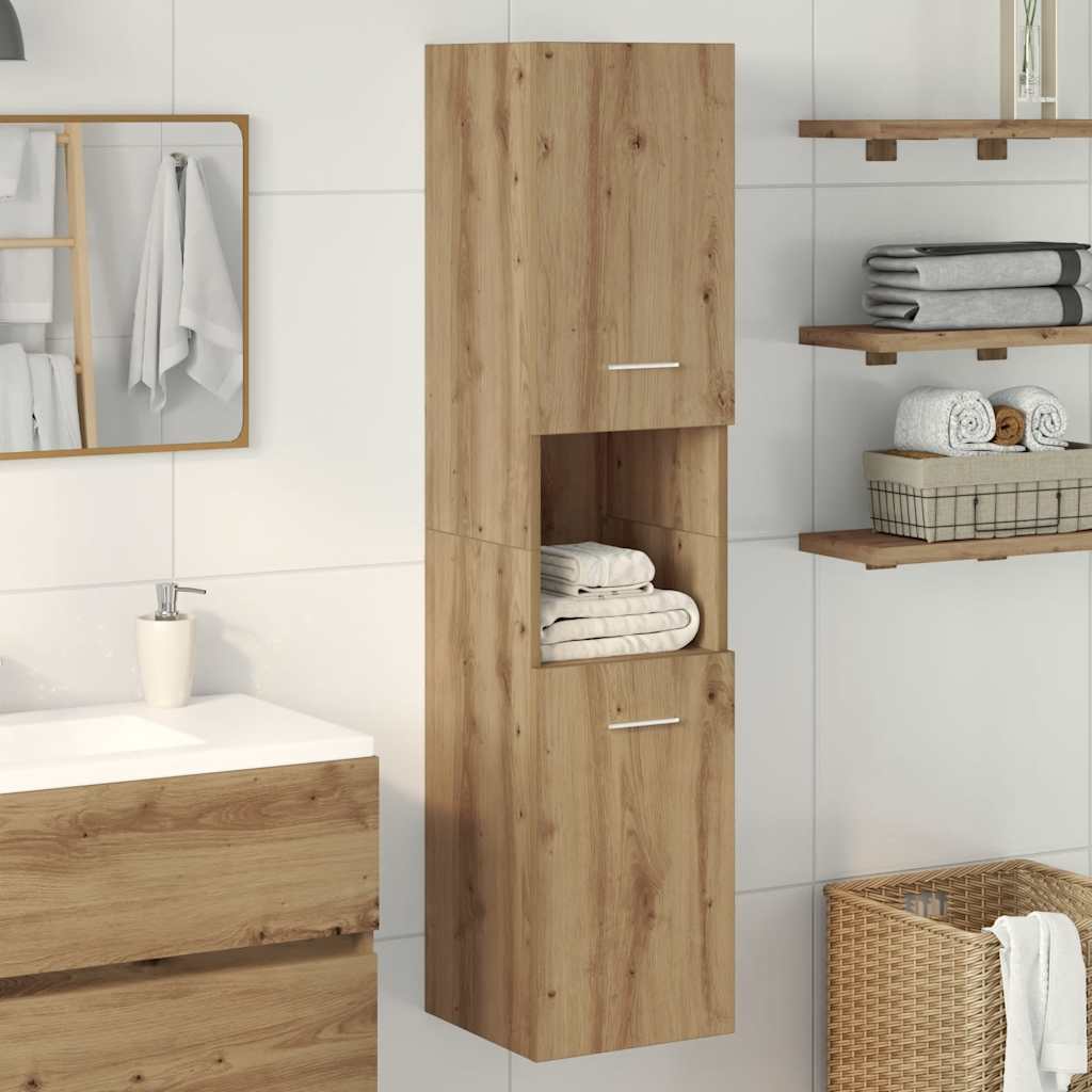 Bathroom Hanging Cabinet Artisian Oak 30x30x130 cm