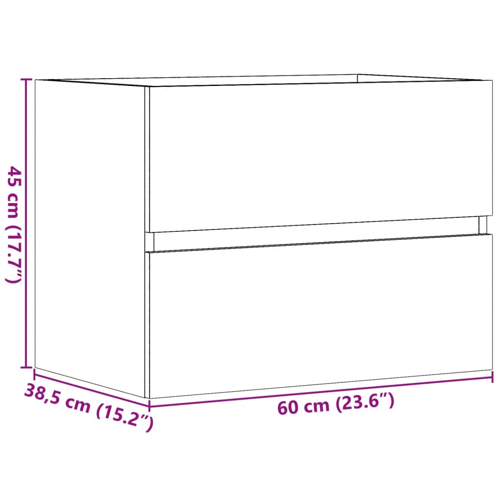 Bathroom Cabinet Concrete Grey 60x38,5x45 cm Engineered Wood