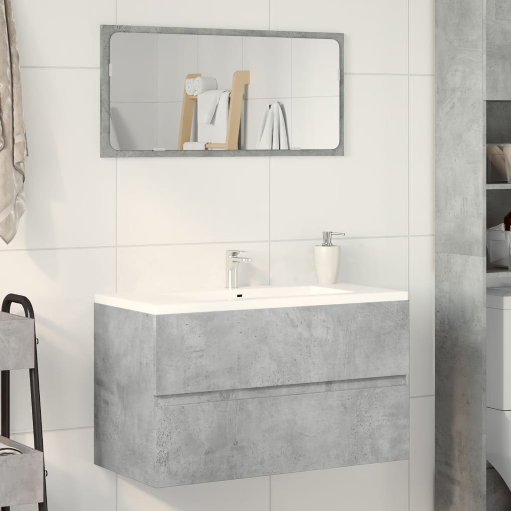 Bathroom Hanging Cabinet Concrete Grey 80x38,5x45 cm Engineered Wood