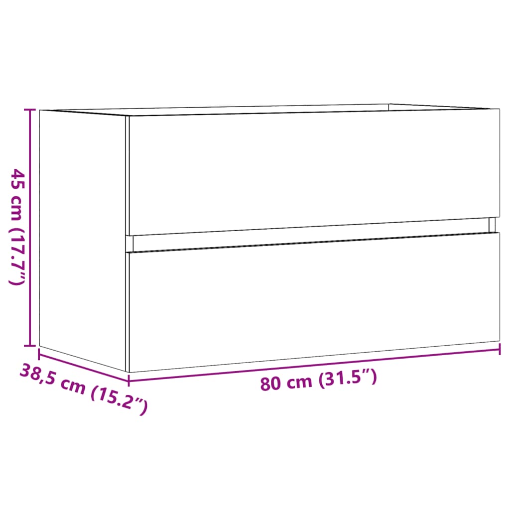 Bathroom Hanging Cabinet Old Wood 80x38,5x45 cm Engineered Wood