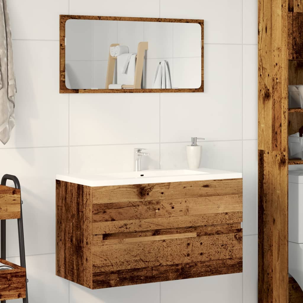 Sink Cabinet Old Wood 90x38,5x45 cm Engineered Wood