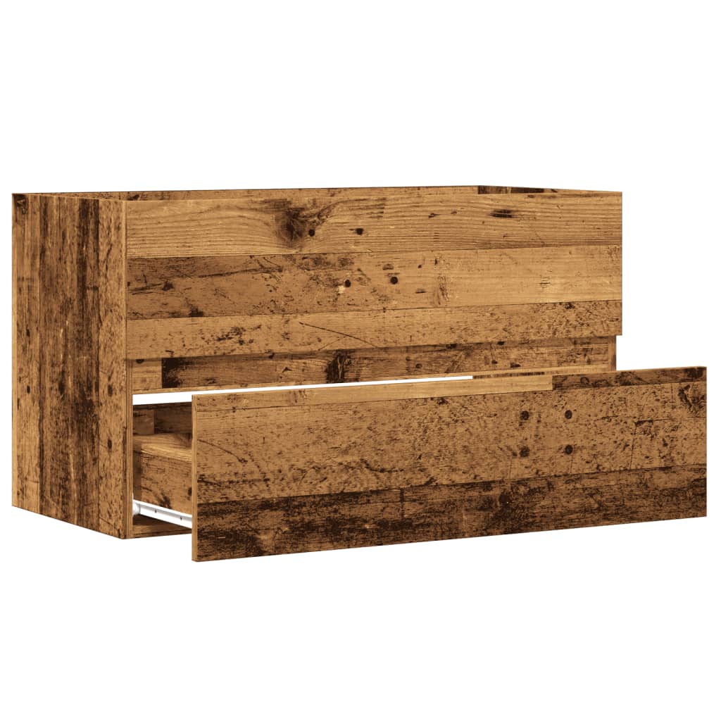 Sink Cabinet Old Wood 90x38,5x45 cm Engineered Wood