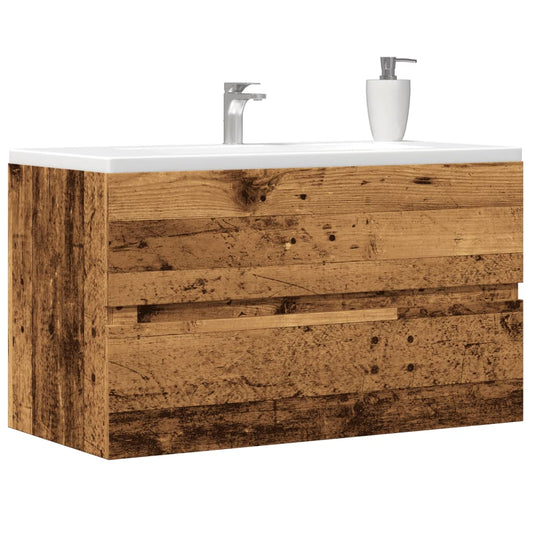 Sink Cabinet Old Wood 90x38,5x45 cm Engineered Wood