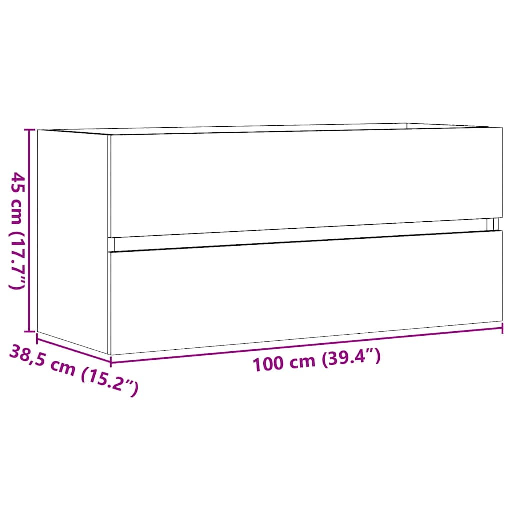 Sink Cabinet Old Wood 100x38,5x45 cm Engineered Wood