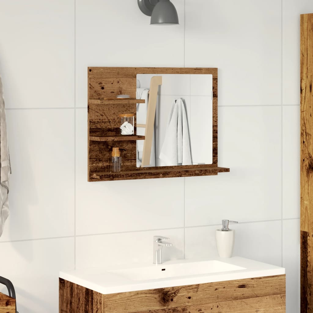 Bathroom Mirror Cabinet Old Wood 60x10,5x45 cm