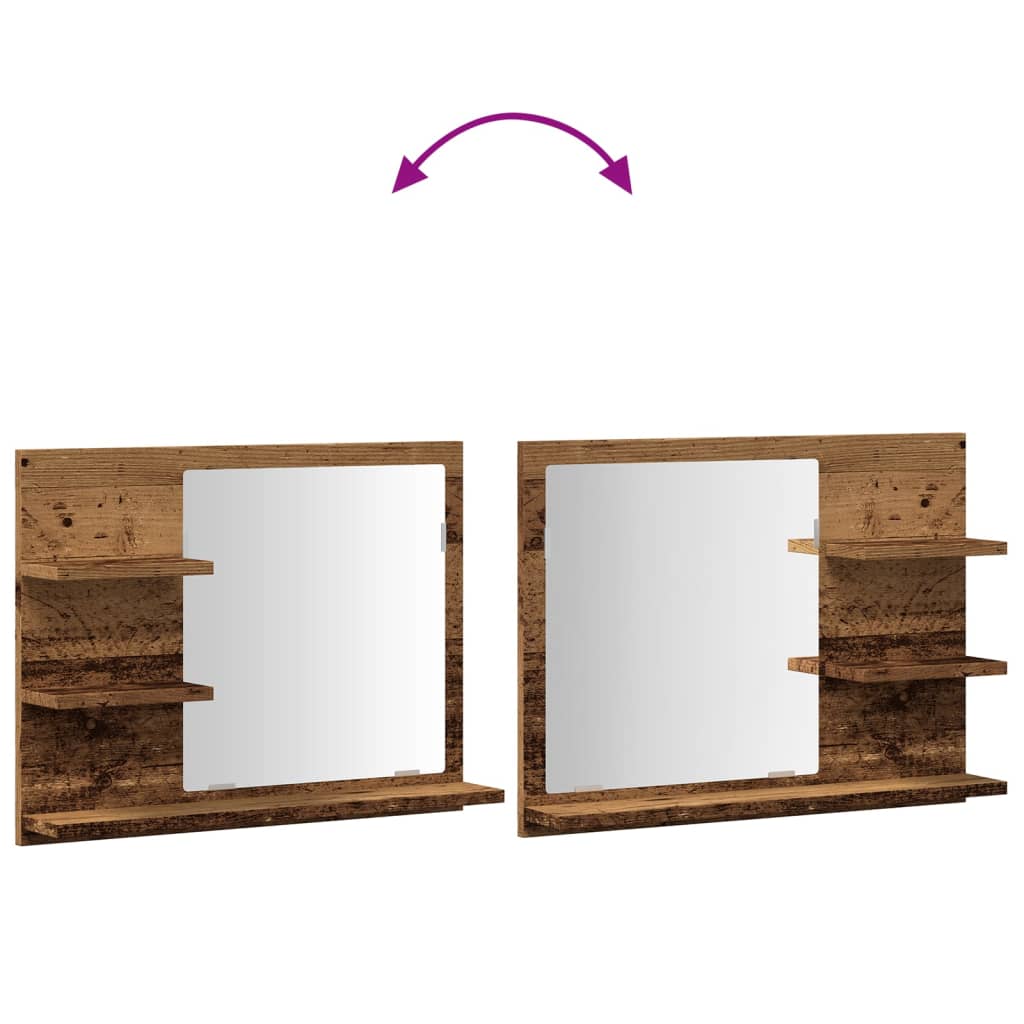 Bathroom Mirror Cabinet Old Wood 60x10,5x45 cm