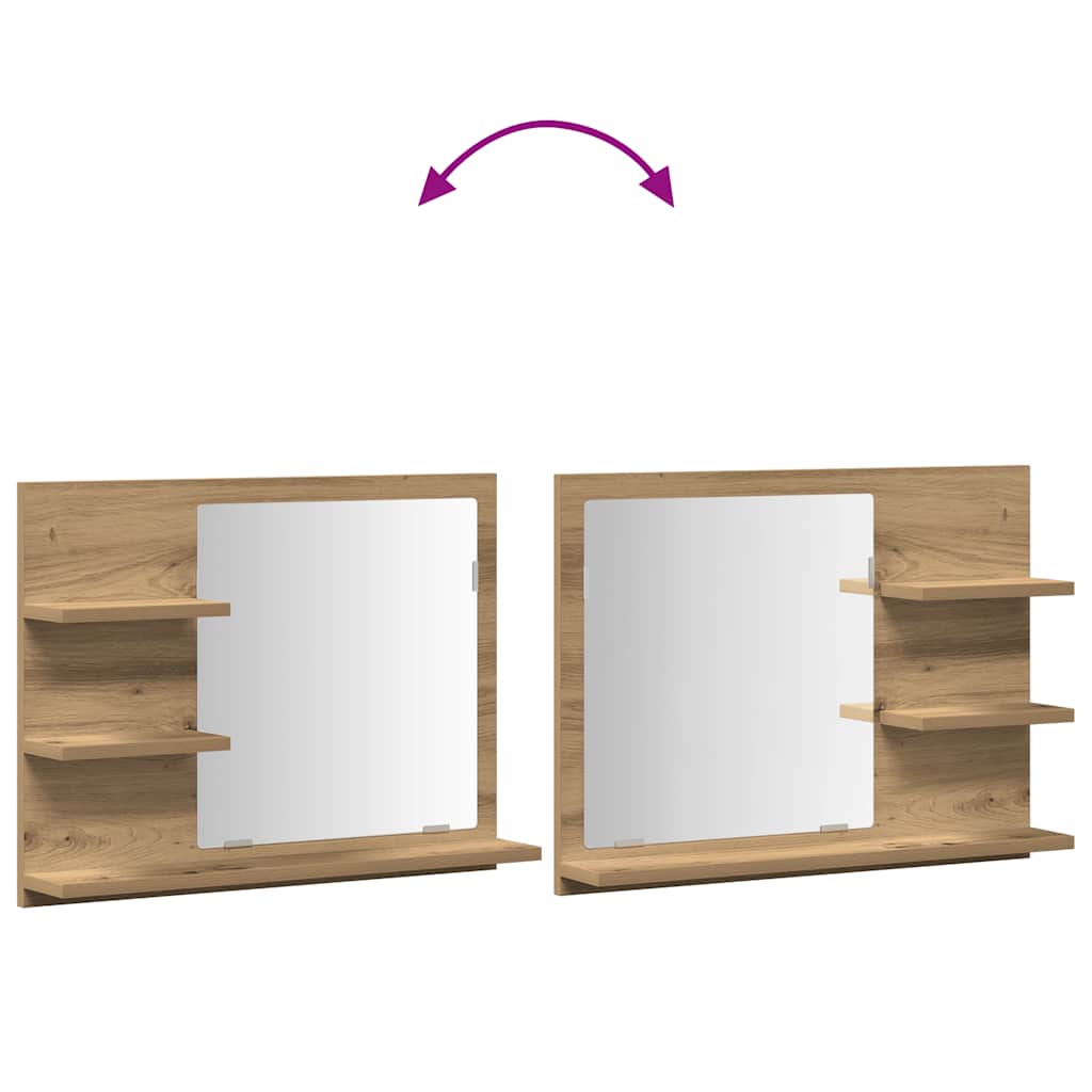 Bathroom Mirror Cabinet Artisan Oak 60x10,5x45 cm