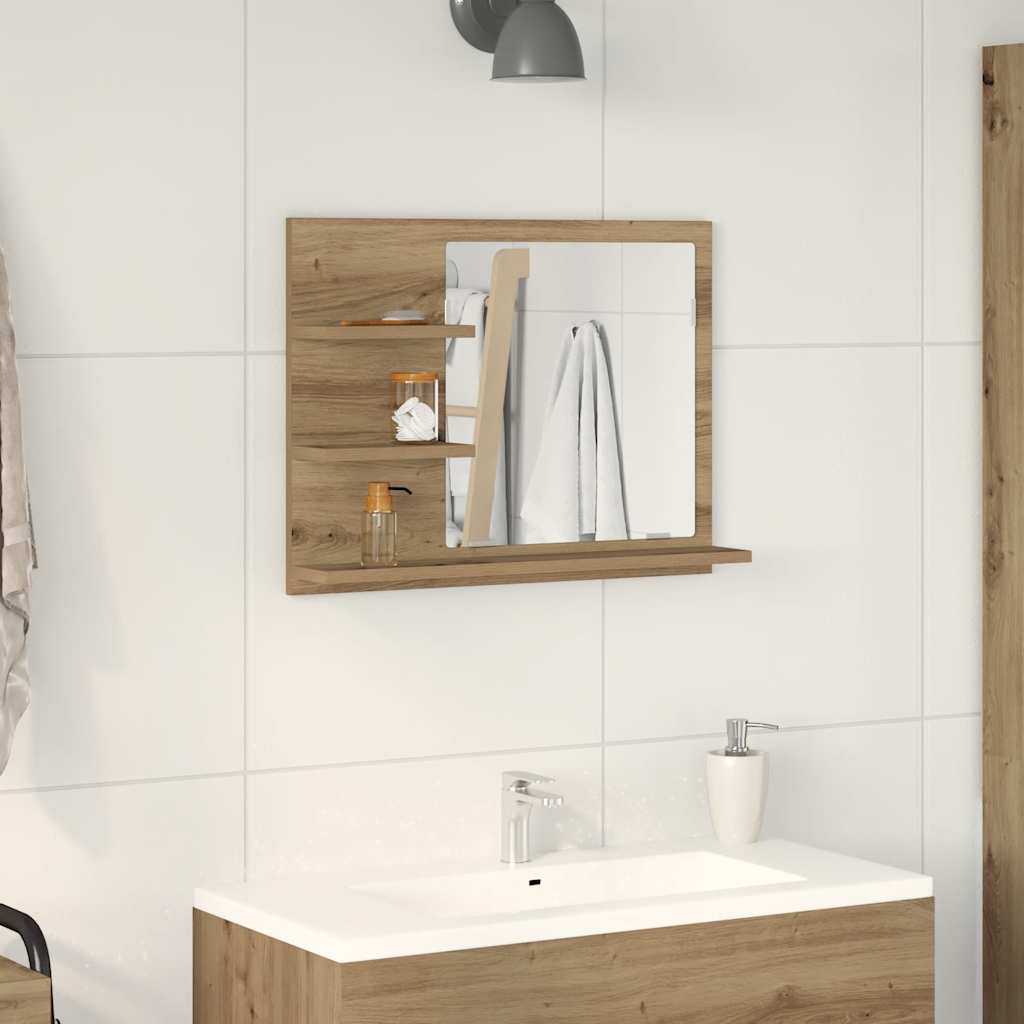 Bathroom Mirror Cabinet Artisan Oak 60x10,5x45 cm