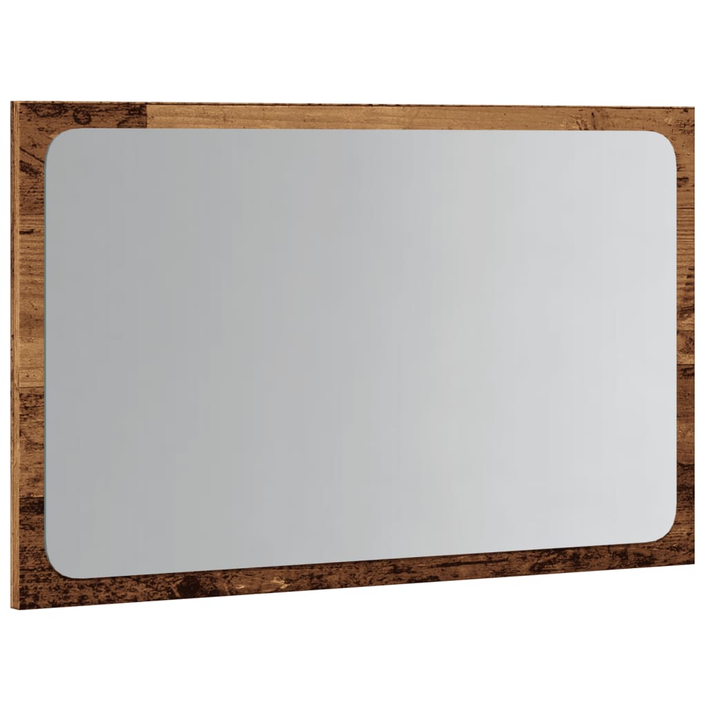 Bathroom Mirror with LED Light Old Wood 60x8,5x38 cm