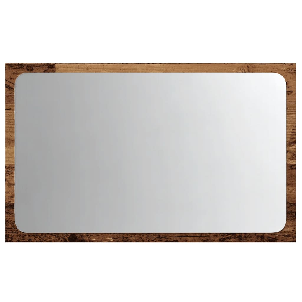 Bathroom Mirror with LED Light Old Wood 60x8,5x38 cm