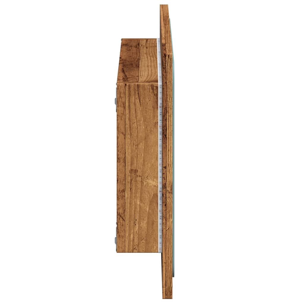 Bathroom Mirror with LED Light Old Wood 60x8,5x38 cm