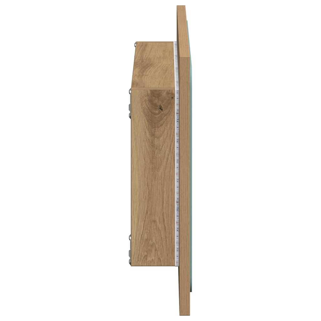 Bathroom Mirror with LED Light Artisan Oak 60x8,5x38 cm