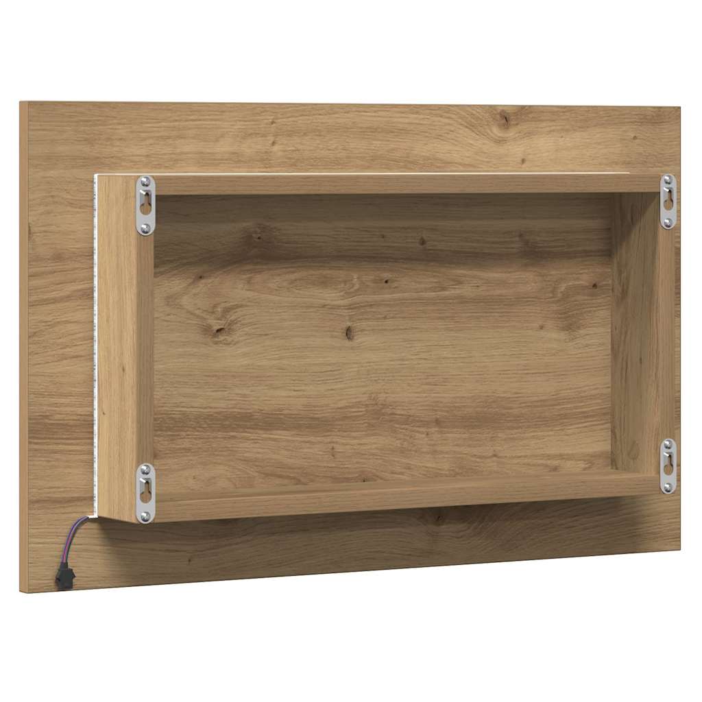 Bathroom Mirror with LED Light Artisan Oak 60x8,5x38 cm