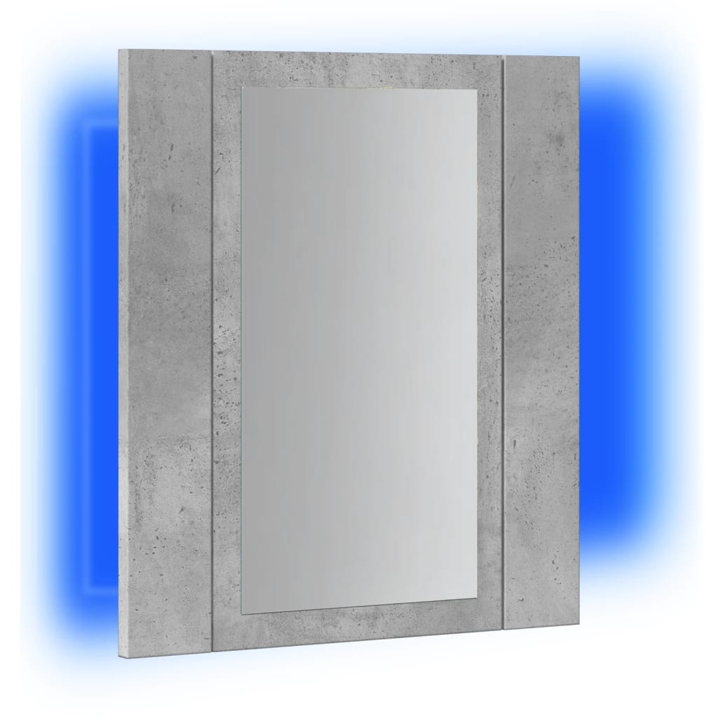 vidaXL LED Bathroom Mirror Cabinet Concrete Grey 40x12x45 cm Engineered Wood