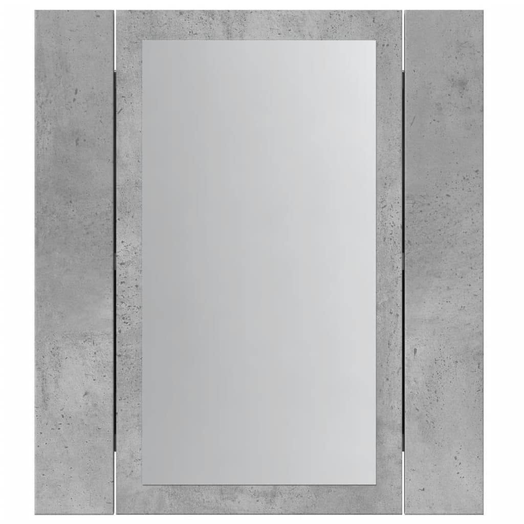 vidaXL LED Bathroom Mirror Cabinet Concrete Grey 40x12x45 cm Engineered Wood