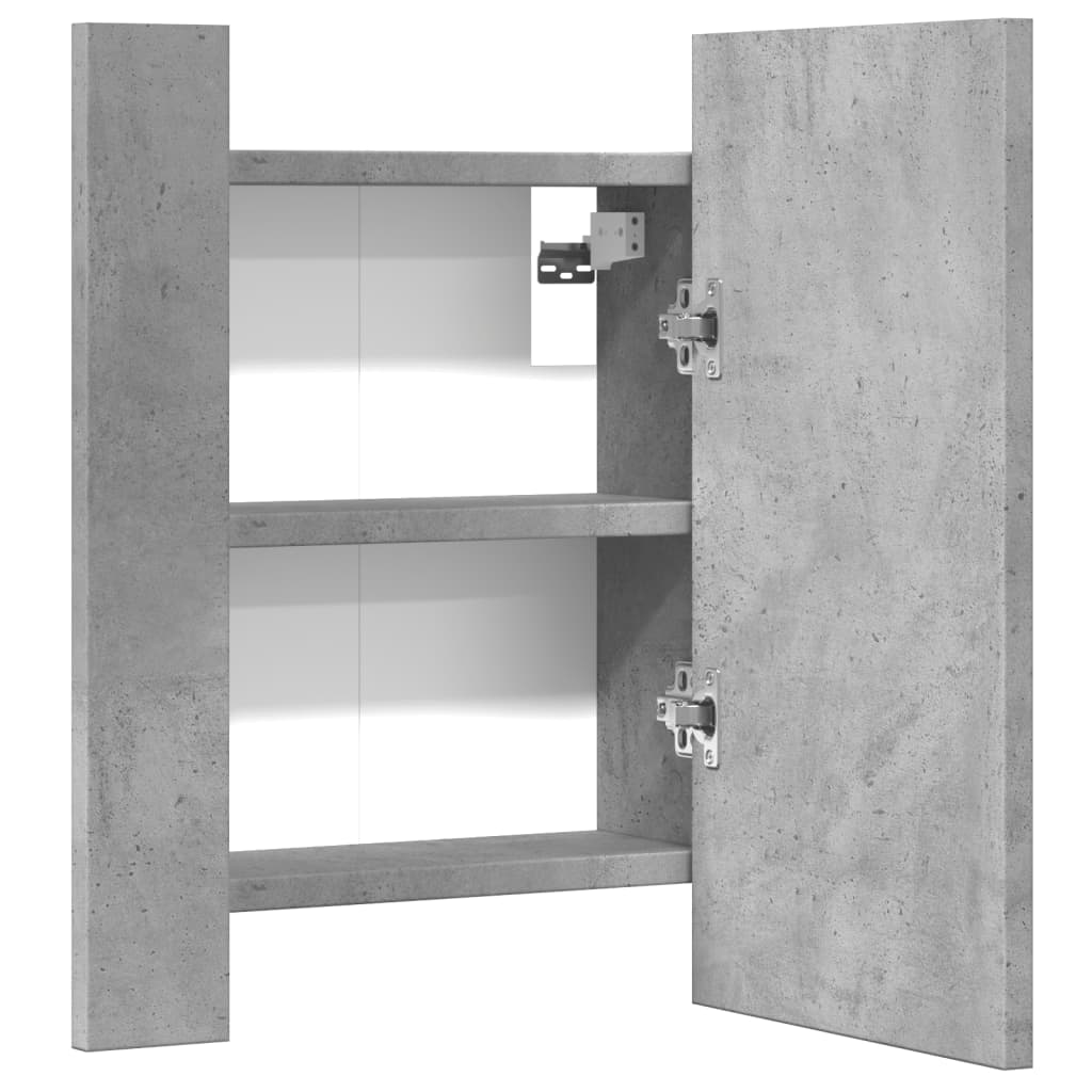 vidaXL LED Bathroom Mirror Cabinet Concrete Grey 40x12x45 cm Engineered Wood