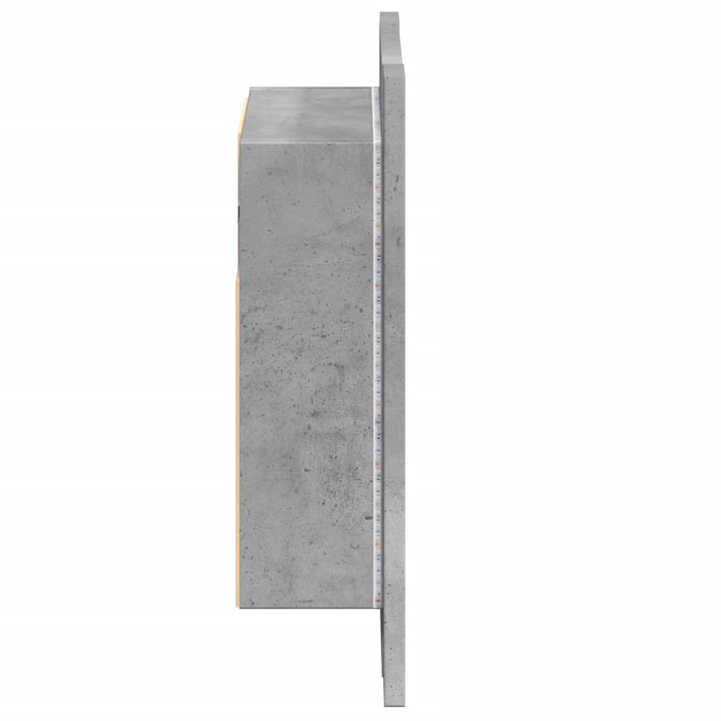 vidaXL LED Bathroom Mirror Cabinet Concrete Grey 40x12x45 cm Engineered Wood