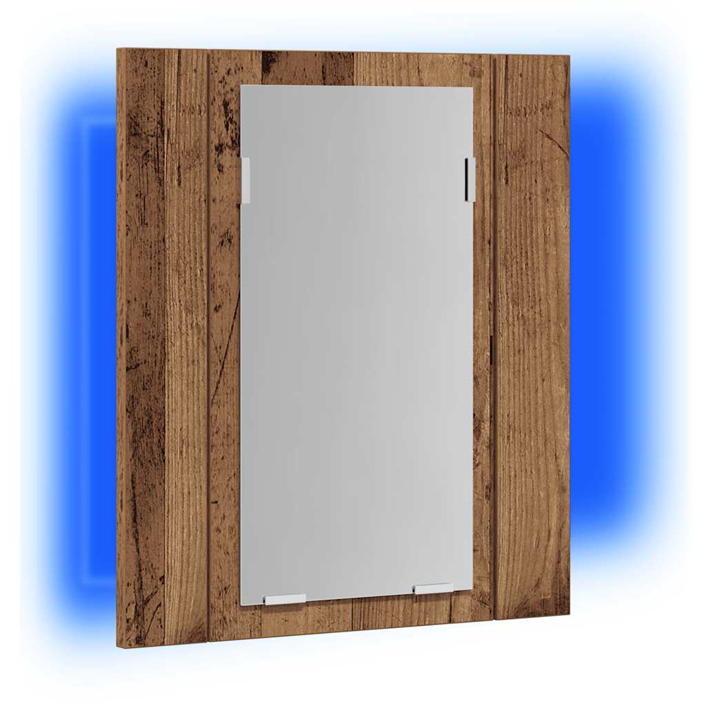 LED Bathroom Mirror Cabinet Old Wood 40x12x45cm Engineered Wood