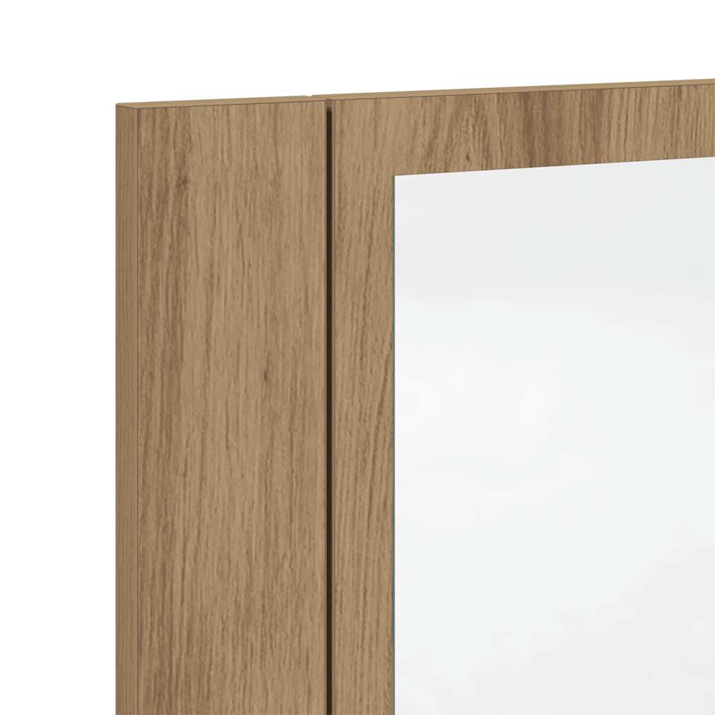 LED Bathroom Mirror Cabinet Artisan Oak 40x12x45 cm