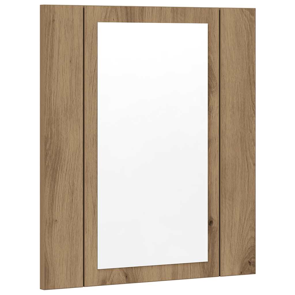 LED Bathroom Mirror Cabinet Artisan Oak 40x12x45 cm Engineered Wood