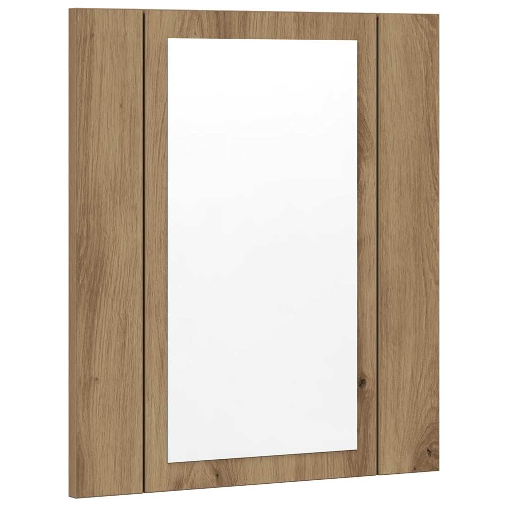 LED Bathroom Mirror Cabinet Artisan Oak 40x12x45 cm Engineered Wood