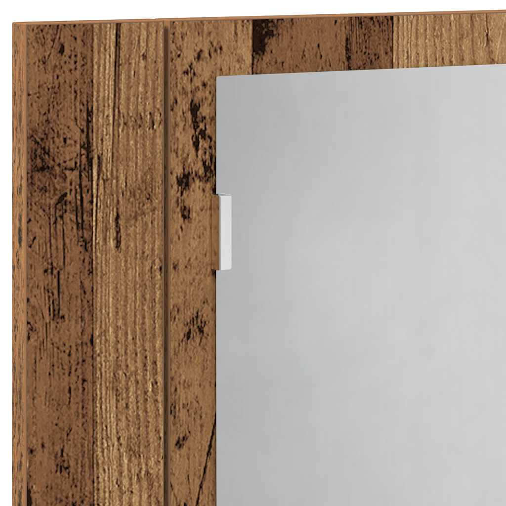 LED Mirror Cabinet Old Wood 60x12x45 cm Engineered Wood