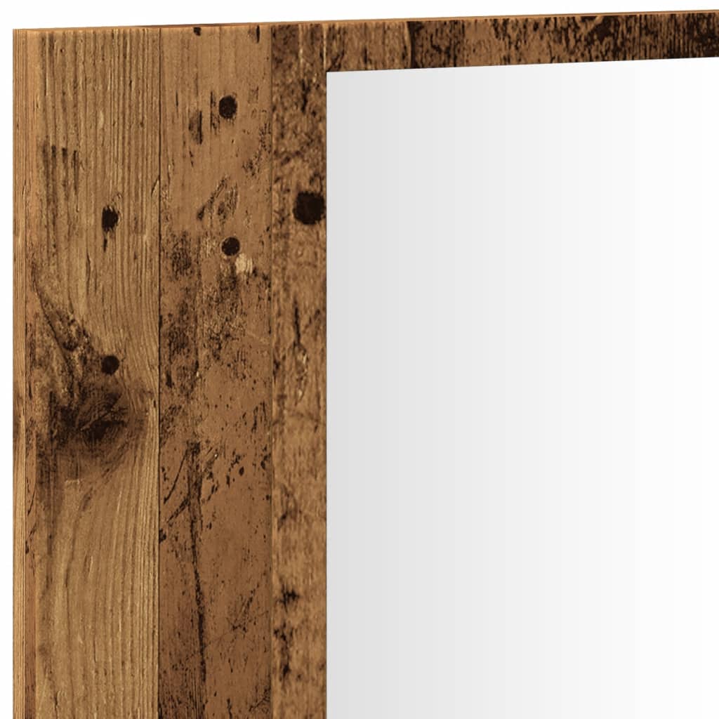 vidaXL LED Mirror Cabinet Old Wood 90x12x45 cm Engineered Wood