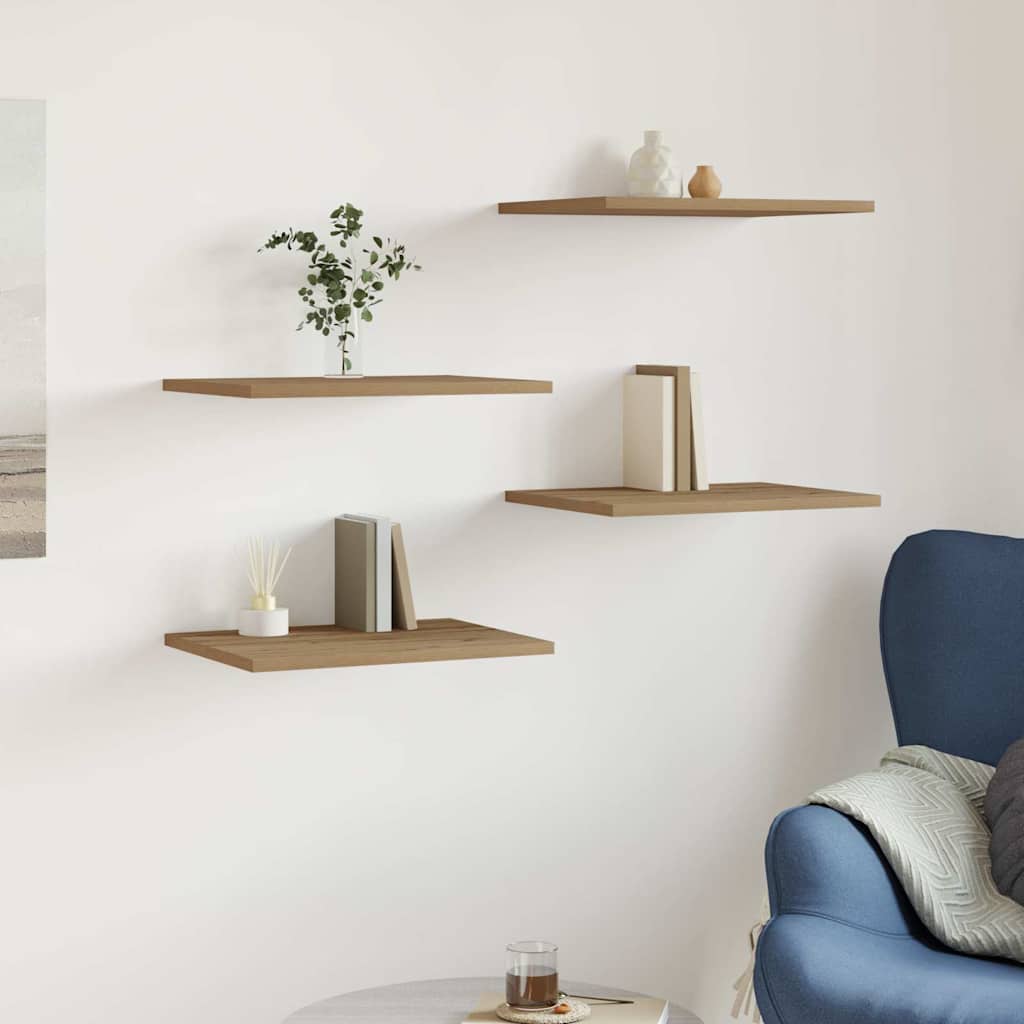 Bookshelf Boards 4 pcs Artisan Oak 40x30x1,5 cm Engineered Wood