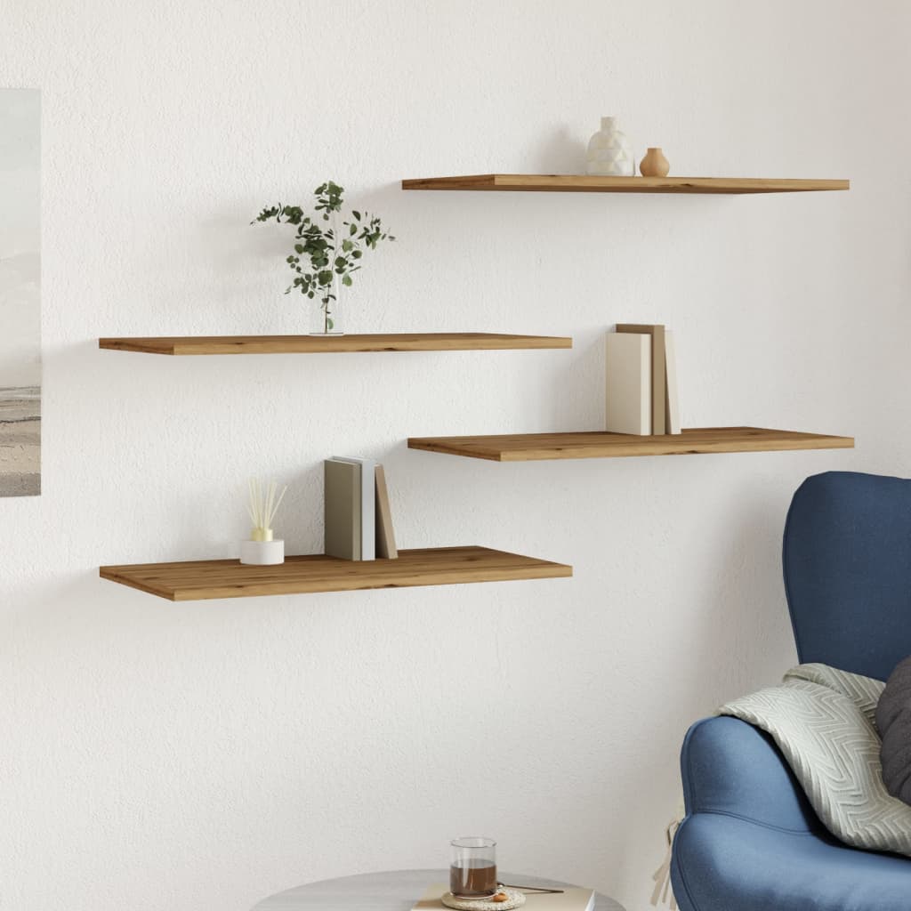 vidaXL Wall Shelves 4 pcs Artisan Oak 60x30x1.5 cm Engineered Wood