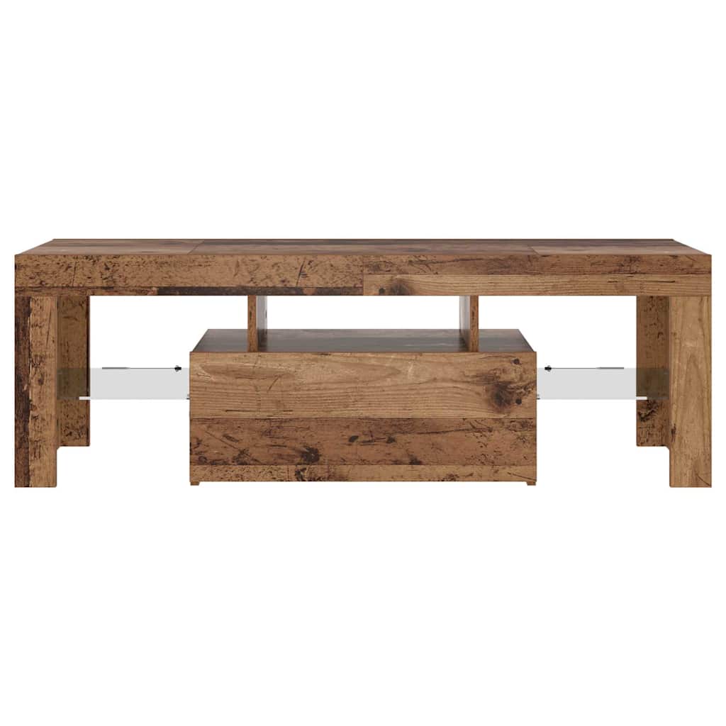 TV Cabinet with LED Lights Old Wood 120x36.5x40 cm