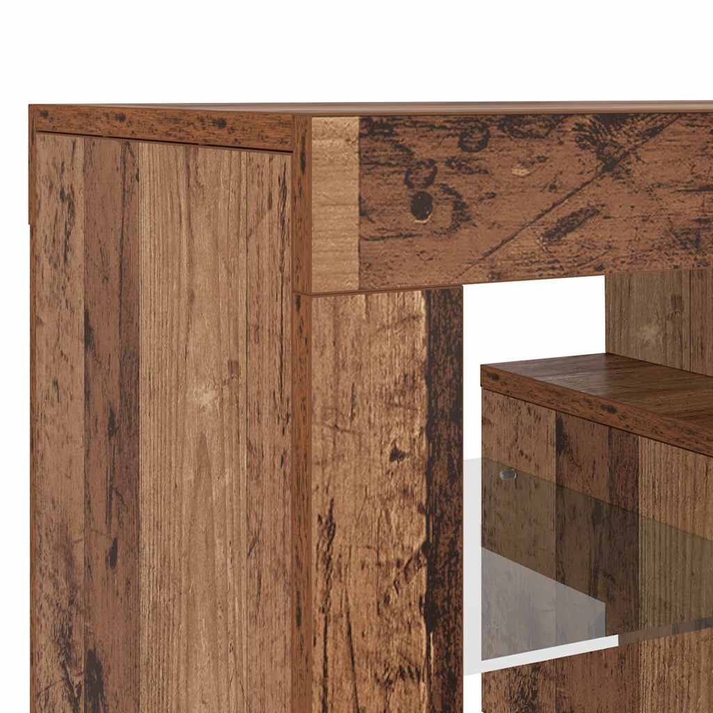 TV Cabinet with LED Lights Old Wood 120x36.5x40 cm