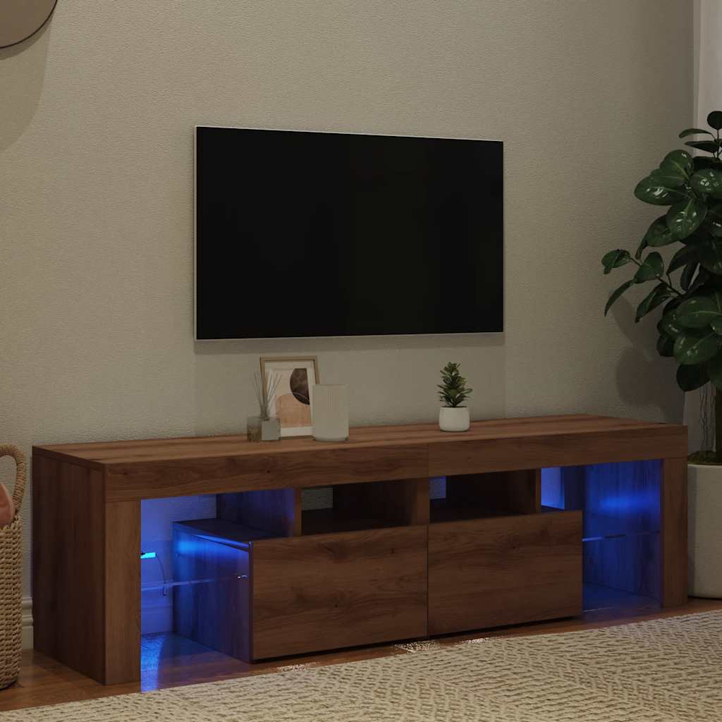 TV Cabinet with LED Lights Artisan Oak 140x36.5x40 cm