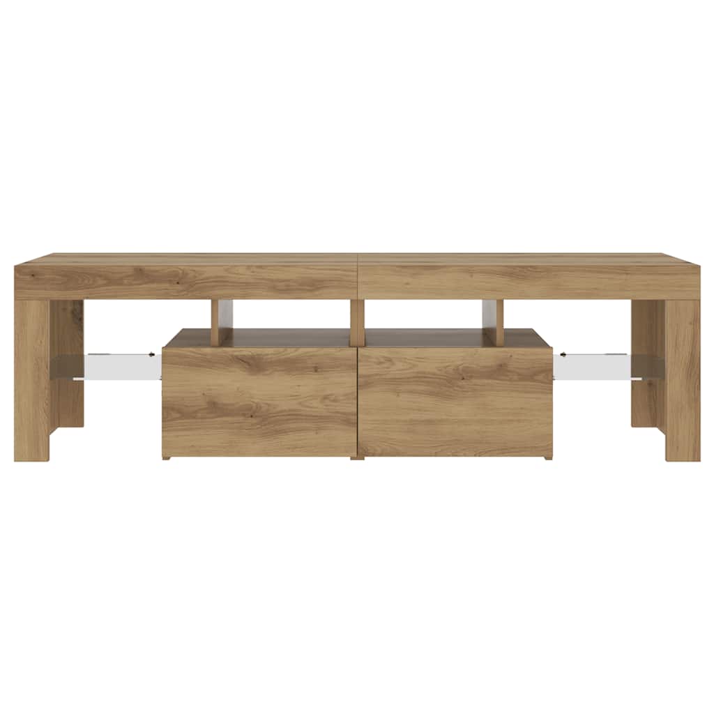 TV Cabinet with LED Lights Artisan Oak 140x36.5x40 cm
