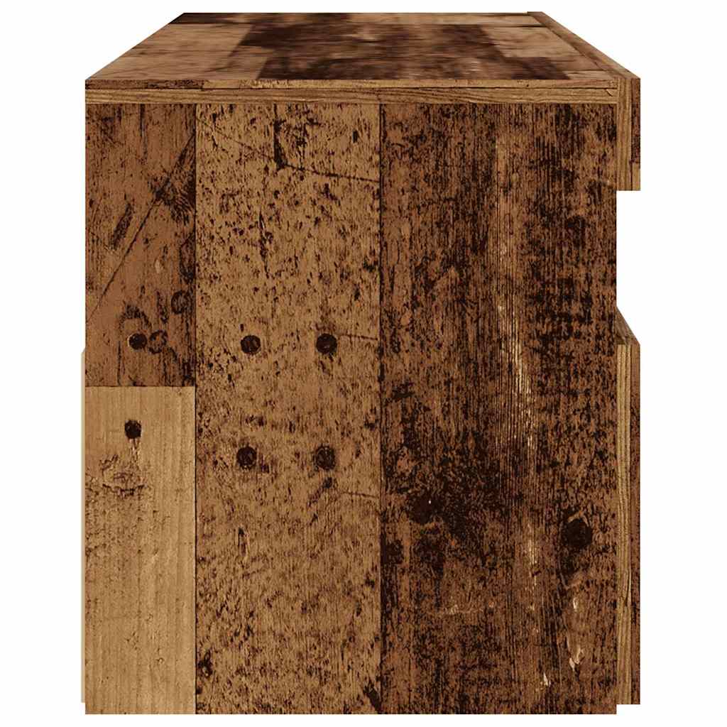TV Cabinet with LED Lights Old Wood 120x35x40cm Engineered Wood