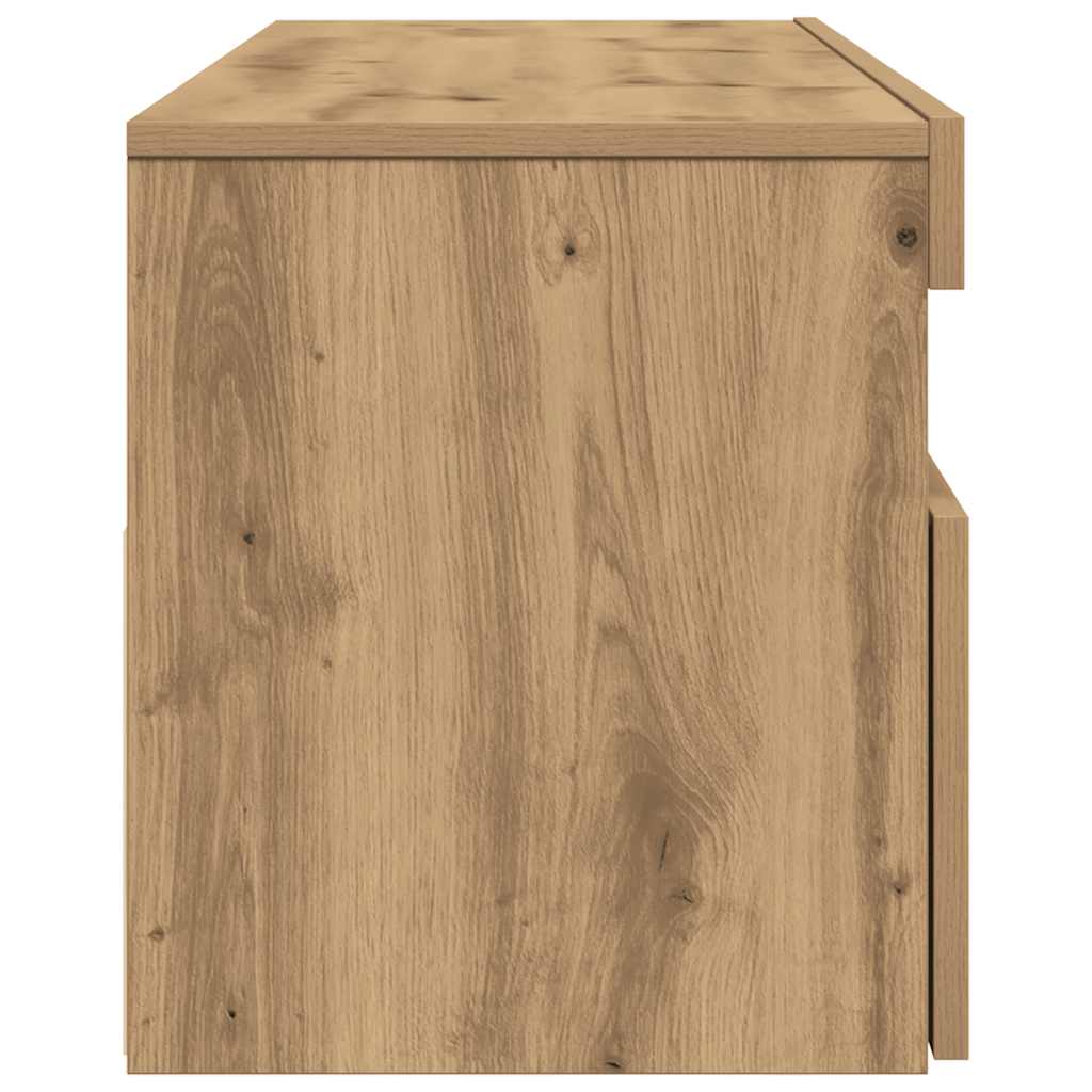 TV Cabinet with LED Lights Artisan Oak 120x35x40 cm Engineered Wood
