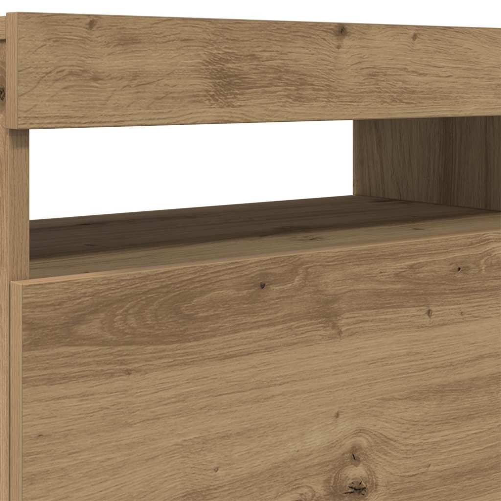 TV Cabinet with LED Lights Artisan Oak 120x35x40 cm