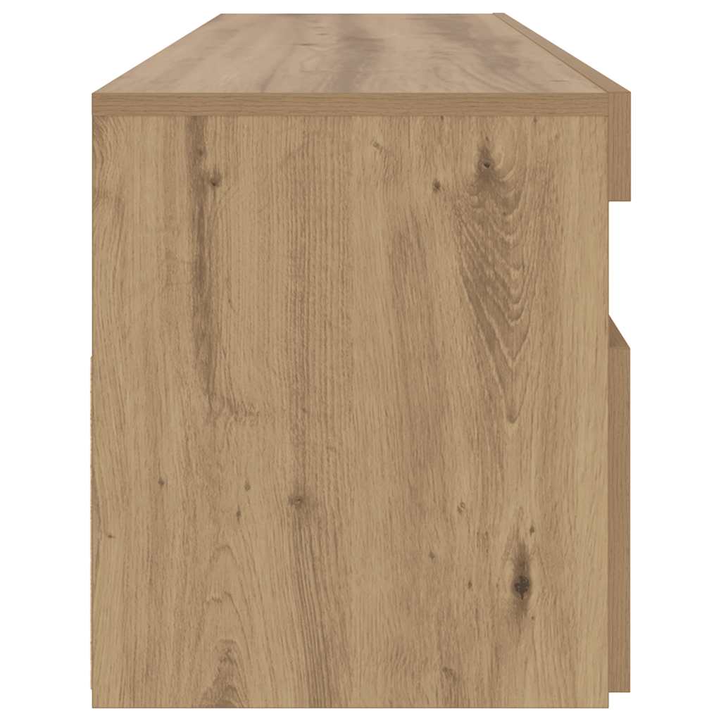 TV Cabinet with LED Lights Artisan Oak 90x35x40 cm