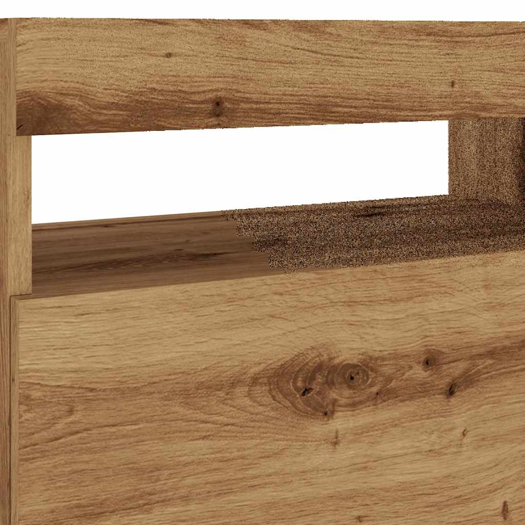 vidaXL TV Cabinet with LED Lights Artisan Oak 60x35x40 cm Engineered Wood