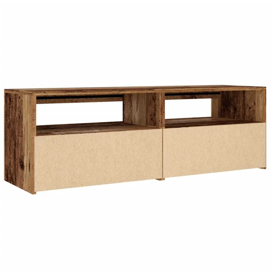 vidaXL TV Cabinet with LED Lights Old Wood 120x35x40 cm Engineered Wood