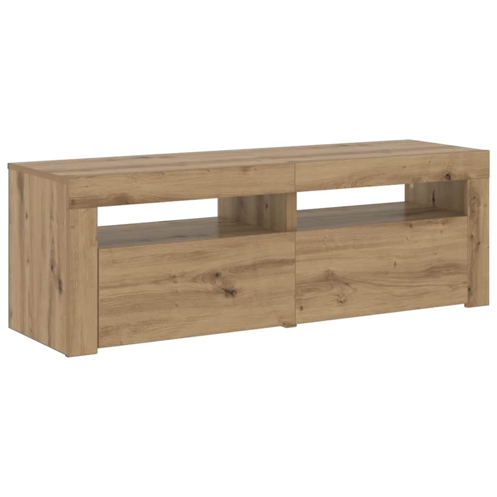 TV Cabinet with LED Lights Artisan Oak 120x35x40 cm