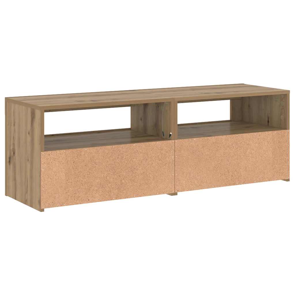 TV Cabinet with LED Lights Artisan Oak 120x35x40 cm
