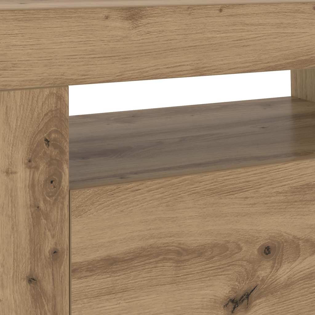 TV Cabinet with LED Lights Artisan Oak 120x35x40 cm