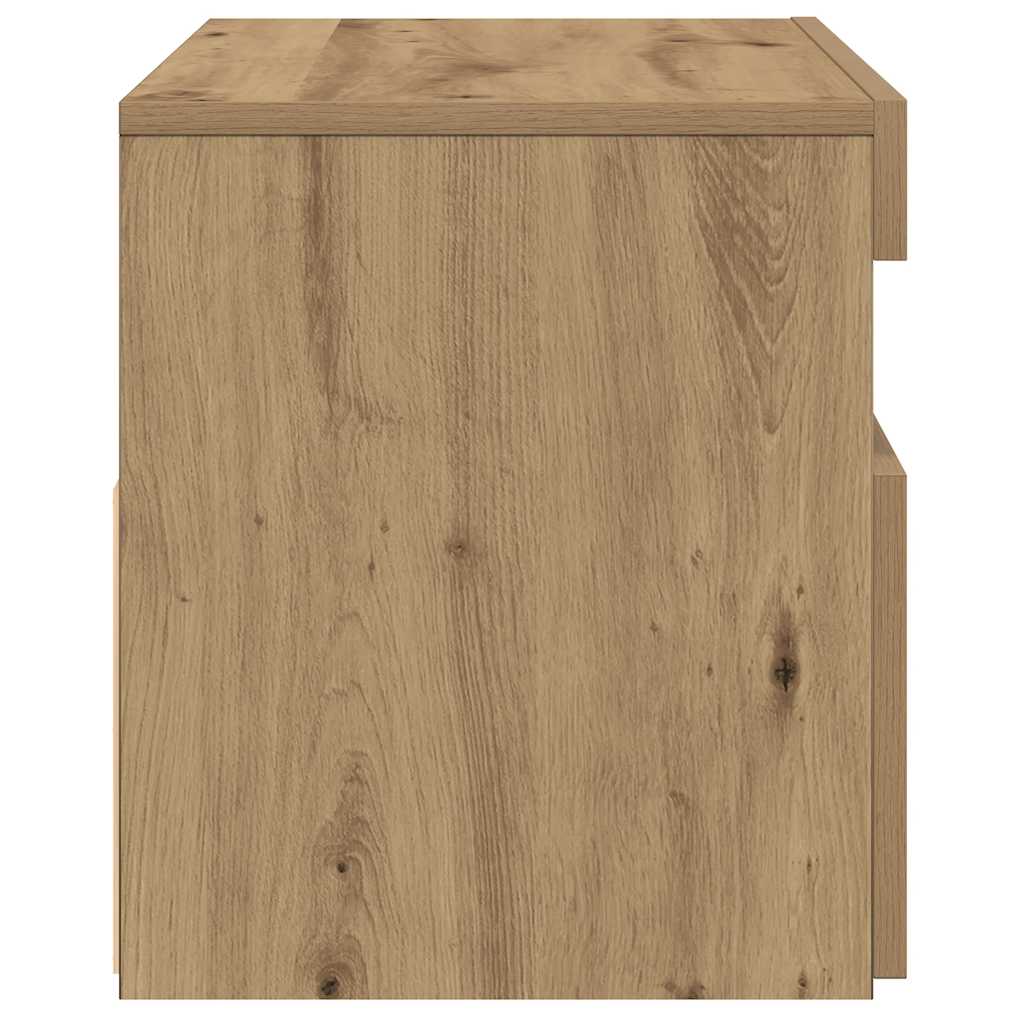 TV Cabinet with LED Lights Artisan Oak 75x35x40 cm