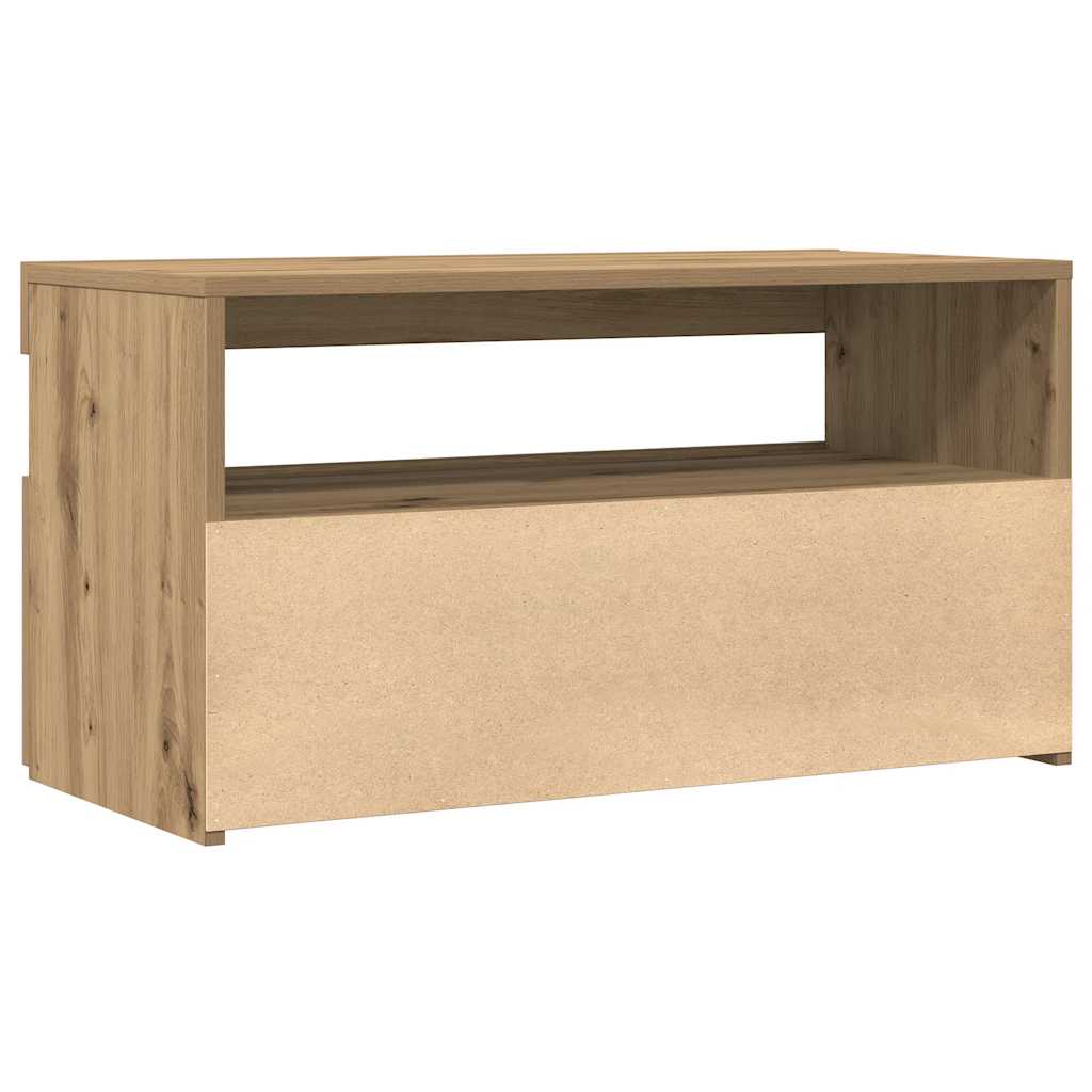 TV Cabinet with LED Lights Artisan Oak 75x35x40 cm