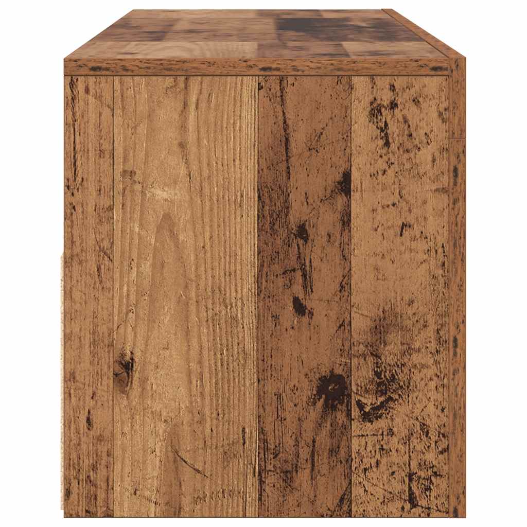 TV Cabinet with LED Lights Old Wood 120x35x40cm Engineered Wood