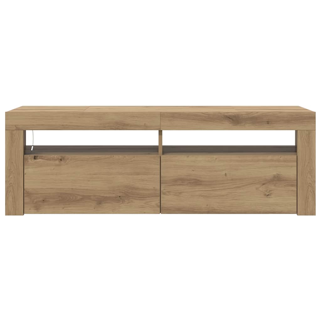 TV Cabinet with LED Lights Artisan Oak 120x35x40 cm