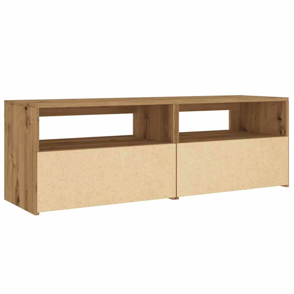 vidaXL TV Cabinet with LED Lights Artisan Oak 120x35x40 cm Engineered Wood