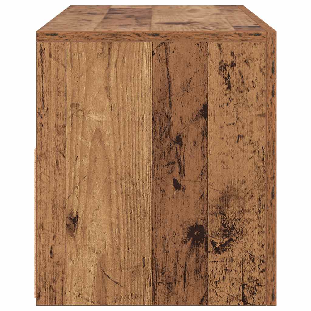 TV Cabinet with LED Lights Old Wood 90x35x40 cm Engineered Wood
