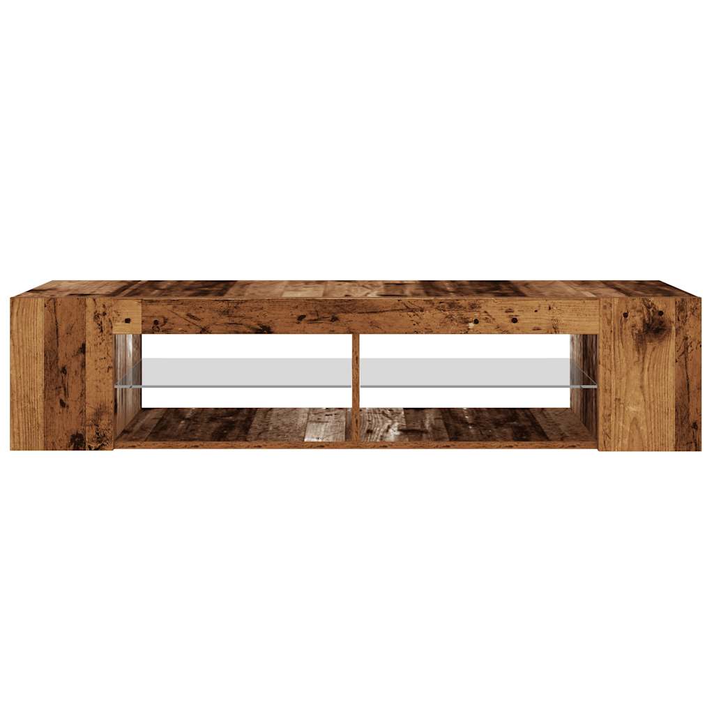 TV Cabinet with LED Lights Old Wood 135x39x30cm Engineered Wood