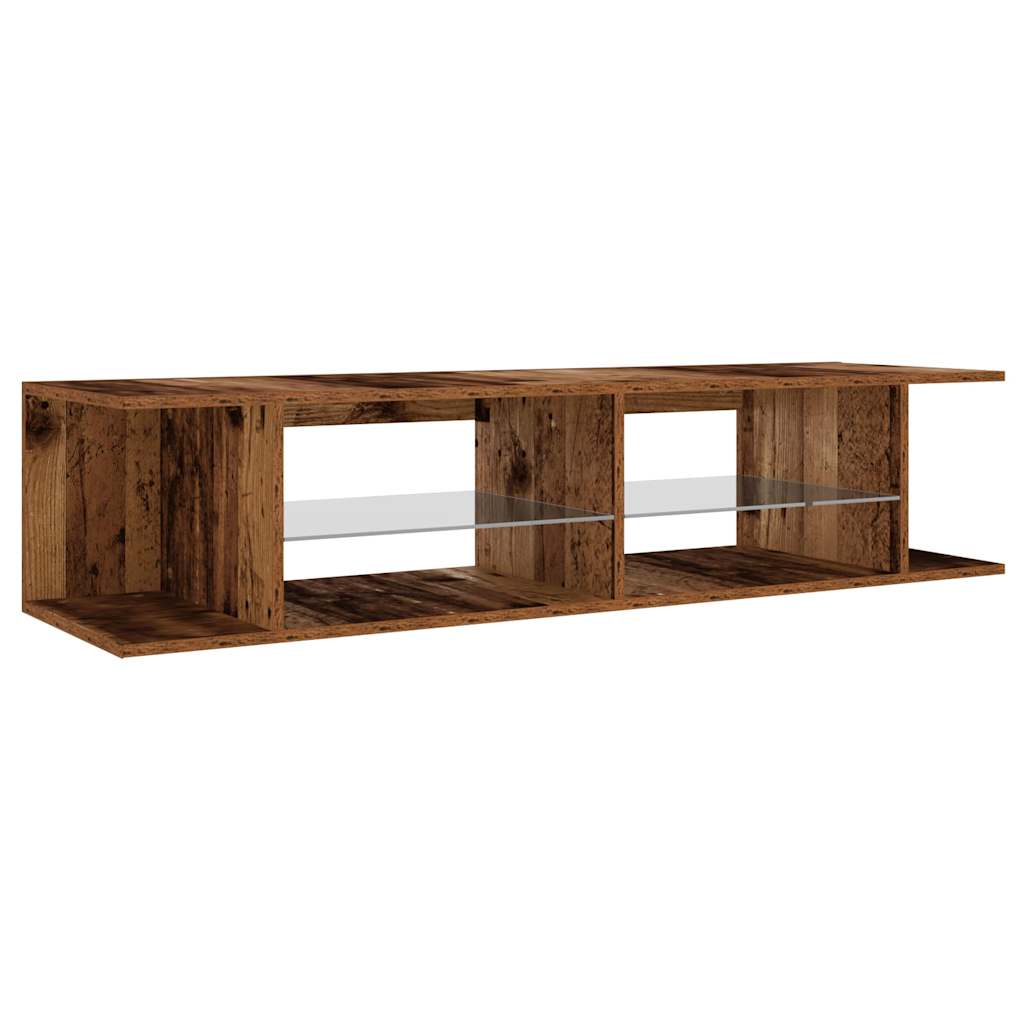 vidaXL TV Cabinet with LED Lights Old Wood 135x39x30 cm Engineered Wood